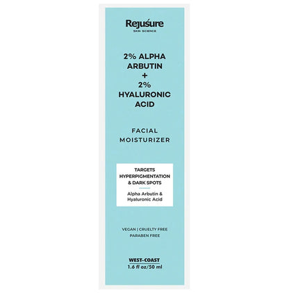 Rejusure 2% Alpha Arbutin + 2% Hyaluronic Acid Facial Moisturizer