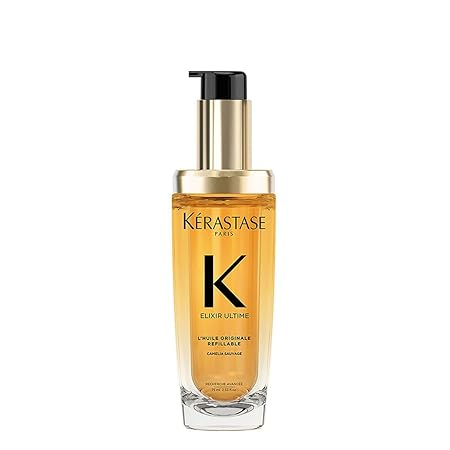 Kérastase Elixir Ultime Hair Oil-In-Serum 75ml | 2X Shinier Hair | 96H Anti-Frizz Action | Infused with French Camellia, Marula & Argan Oils - Classic derma