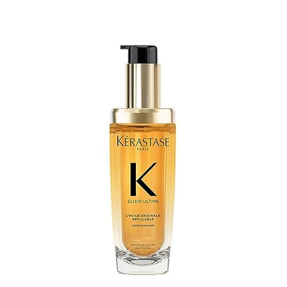 Kérastase Elixir Ultime Hair Oil-In-Serum 75ml | 2X Shinier Hair | 96H Anti-Frizz Action | Infused with French Camellia, Marula & Argan Oils - Classic derma
