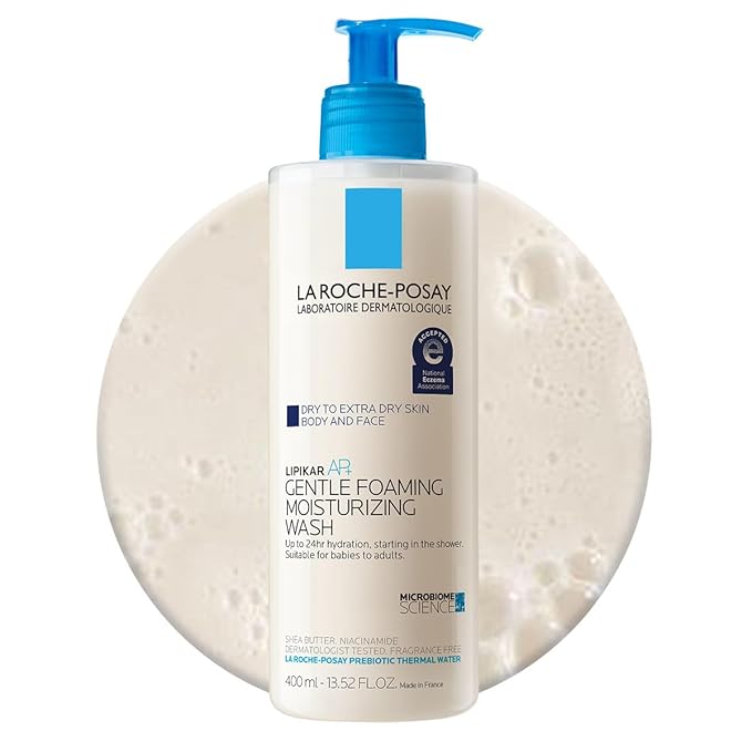 La Roche-Posay Lipikar Wash AP+ Body & Face Wash with Pump, Gentle Cleanser with Shea Butter & Niacinamide for Extra Dry Skin, Allergy Tested - Classic derma
