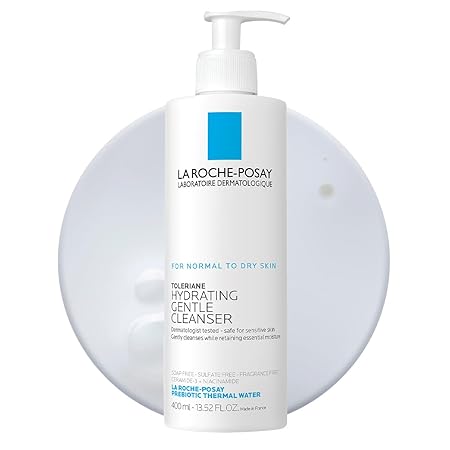 La Roche-Posay Toleriane Hydrating Gentle Face Wash Cleanser for Normal to Dry Sensitive Skin, 13.5 fl. oz. - Classic derma