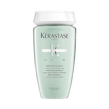 Kérastase Specifique Divalent Balancing Shampoo 250ml | Clarifying Shampoo for Oily Scalp & Dry Hair Lengths | Enriched with Amino Acid and Vitamin B6 - Classic derma