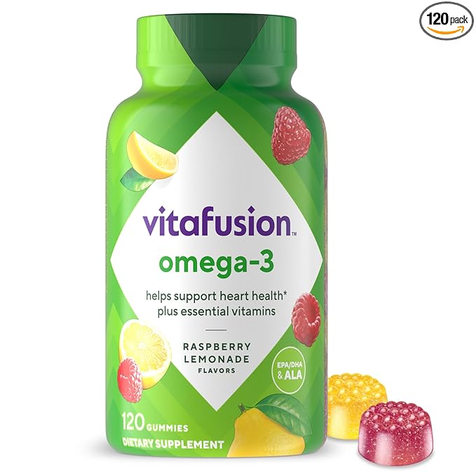 Vitafusion Omega-3, Gummy Vitamins for Adults, 120-count - Classic Derma