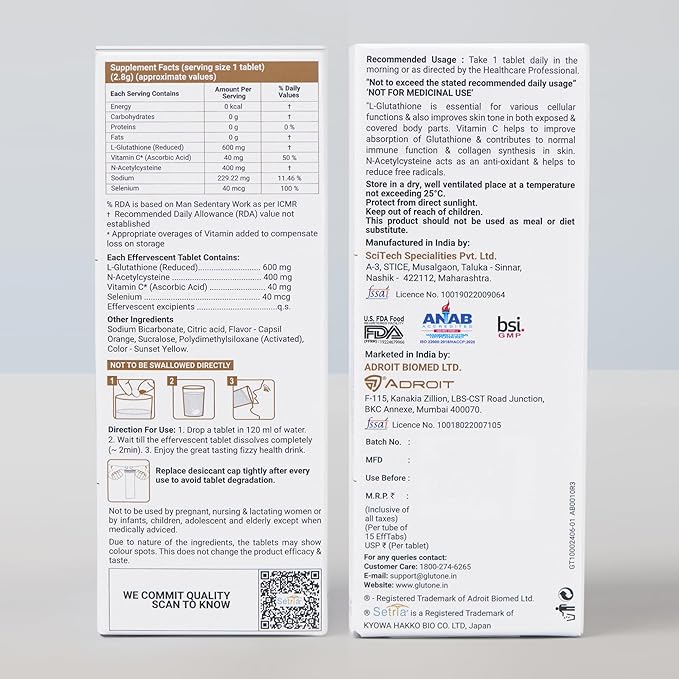 Glutone 1000(15 Effervescent Tablets Each)