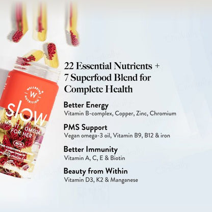 Wellbeing Nutrition Slow Multi + Omega For Her 60N