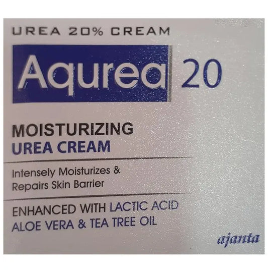 Aqurea 20 Moisturizing Urea Cream with Lactic Acid, Aloe Vera & Tea Tree Oil - Classic Derma 