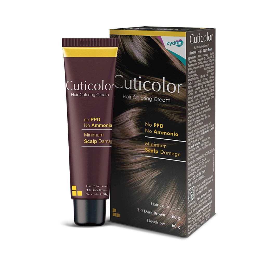 CUTICOLOR DARK BROWN HAIR COLORING CREAM (60g)