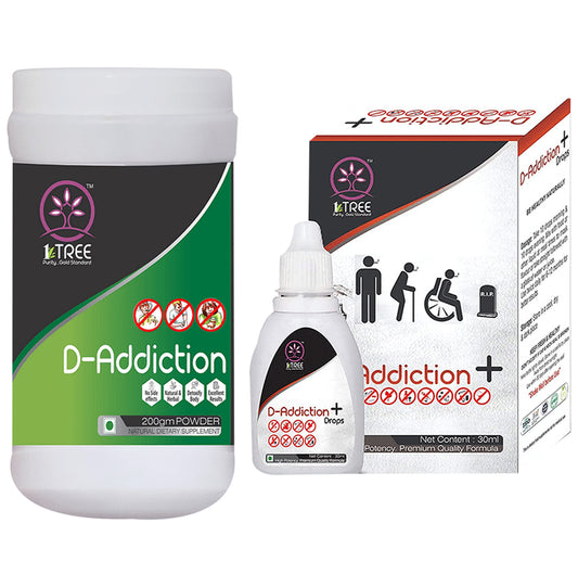 1 Tree Combo Pack of D-Addiction Powder 200gm & D-Addiction+Drops 30ml - Classic Derma