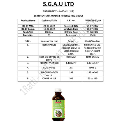 1ratti Dashmool Taila