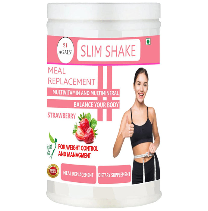 21 Again Slim Shake Meal Replacement Powder Strawberry - Classic Derma