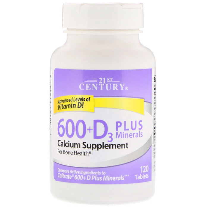 21st Century 600 + D3 Plus Minerals Tablet - Classic Derma