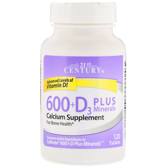 21st Century 600 + D3 Plus Minerals Tablet - Classic Derma