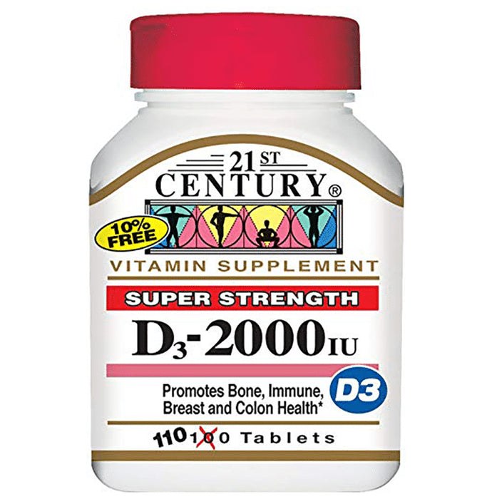 21st Century D3 2000IU Super Strength Tablet - Classic Derma
