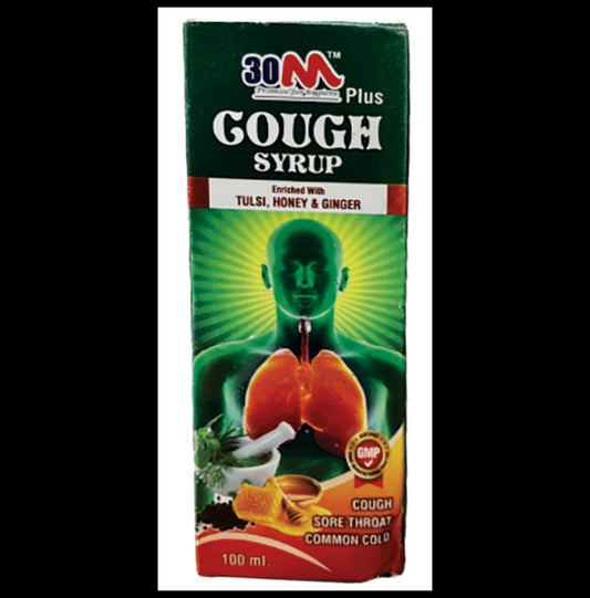 30M Plus Cough Syrup (100ml Each) Tulsi, Honey & Ginger - Classic Derma