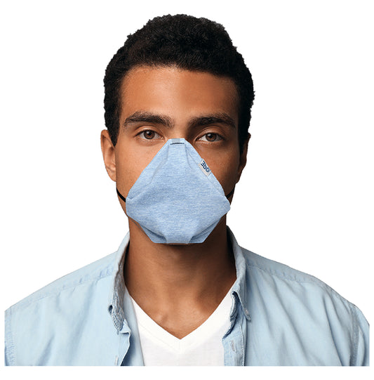 3bo XL Blue, Navy & Grey Deltoid Lite Face Mask with Knit Fabric - Classic Derma