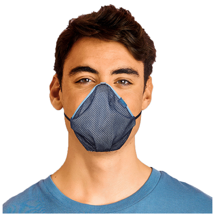 3bo XL Deltoid Turbo Face Mask in Navy Mesh with Blue, Grey & Navy Binding - Classic Derma