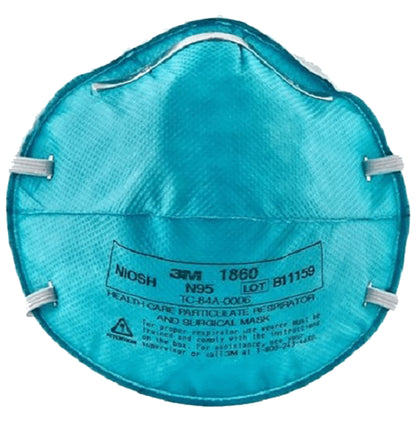 3M N95 1860 Health Care Particulate Respirator & Surgical Mask Teal Blue