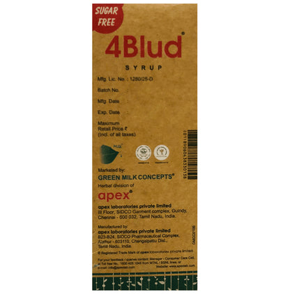 4 Blud Syrup Sugar Free