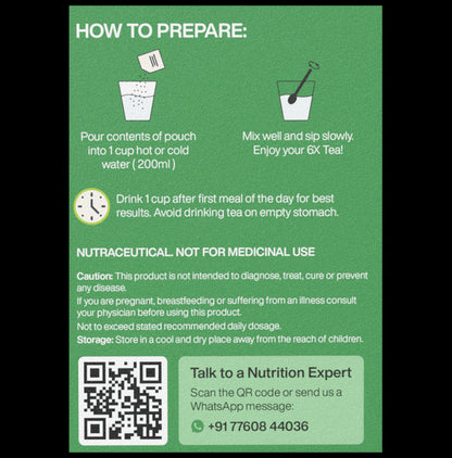 6X Green Tea for Weight Loss and Anti-Aging (2.75gm Each) Lemon