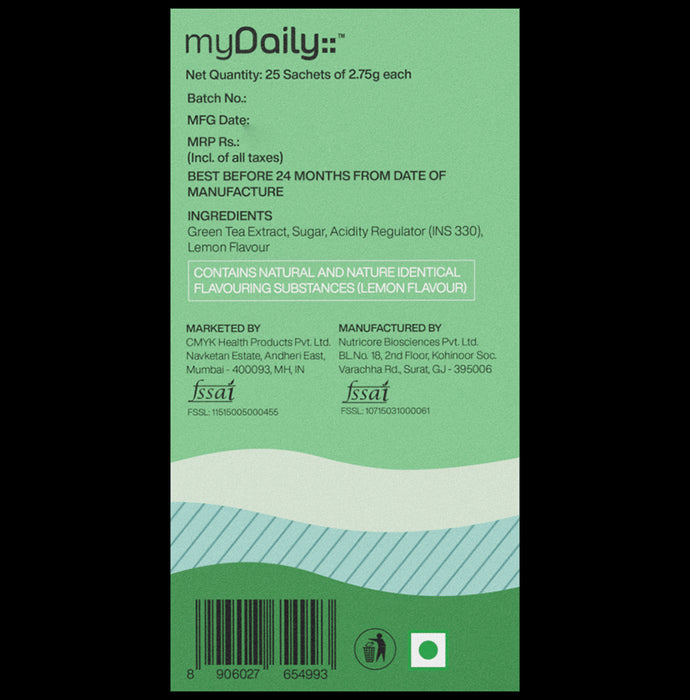 6X Green Tea for Weight Loss and Anti-Aging (2.75gm Each) Lemon