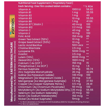 7 Senses Women's Multivitamin Multi mineral & Antioxidants Tablet