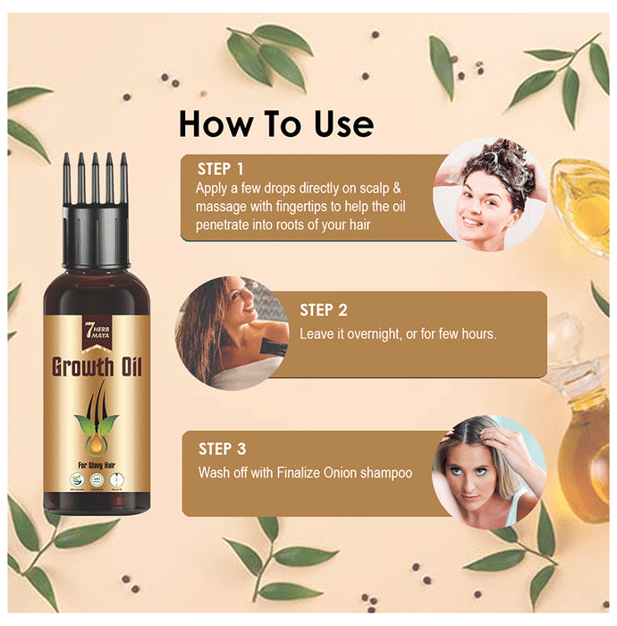 7Herbmaya Growth Oil for Wavy Hair