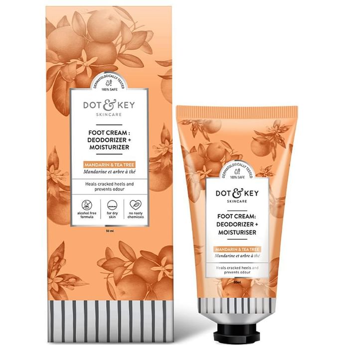 Dot & Key Foot Cream Deodorizer + Moisturizer Mandarin & Tea Tree - Classic Derma