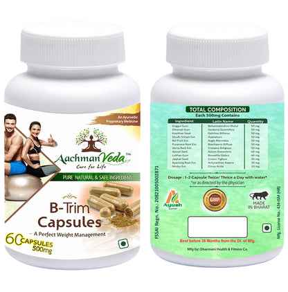 Aachman Veda A Perfect Weight Management B-Trim 500mg Capsule (60 Each)