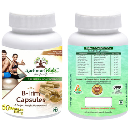 Aachman Veda A Perfect Weight Management B-Trim 500mg Capsule (60 Each)