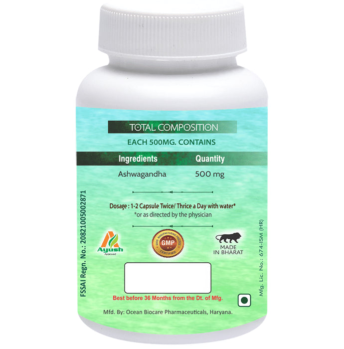 Aachman Veda Ashwagandha Capsule 500mg for Overall Strength (60 Each)
