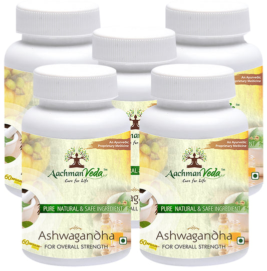 Aachman Veda Ashwagandha Capsule 500mg for Overall Strength (60 Each) - Classic Derma
