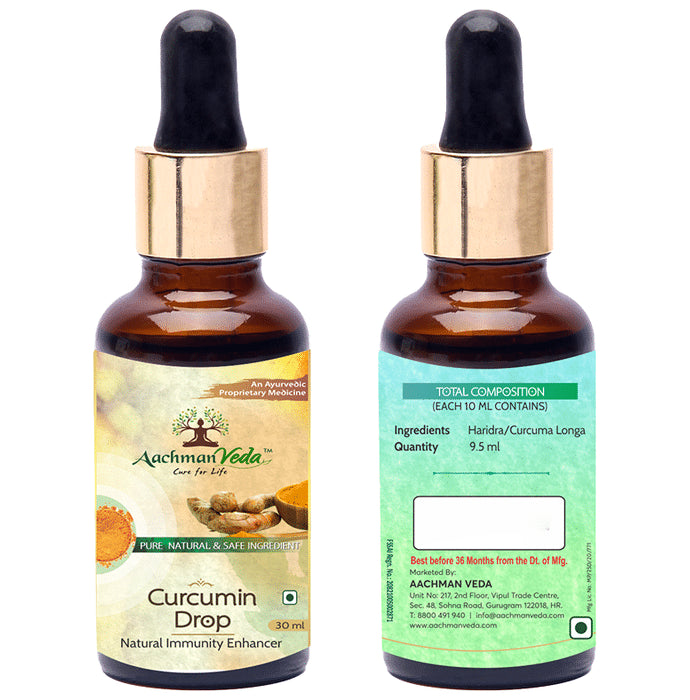 Aachman Veda Curcumin Drop with Aachman Veda Recure Hair Tonic 30ml Free