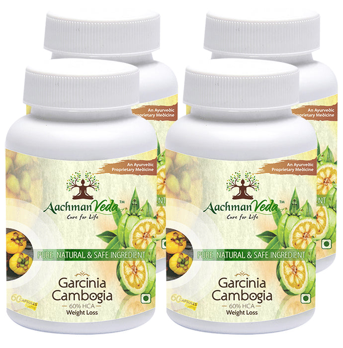 Aachman Veda Garcinia Cambogia 500mg 60% HCA Weight Loss Capsule (60 Each) - Classic Derma