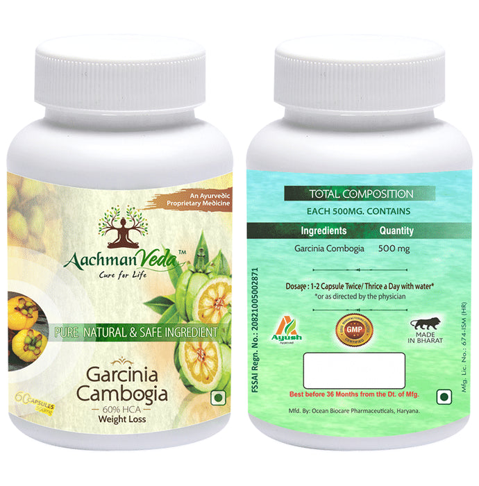 Aachman Veda Garcinia Cambogia Capsule with Aachman Veda Recure Hair Tonic 30ml Free