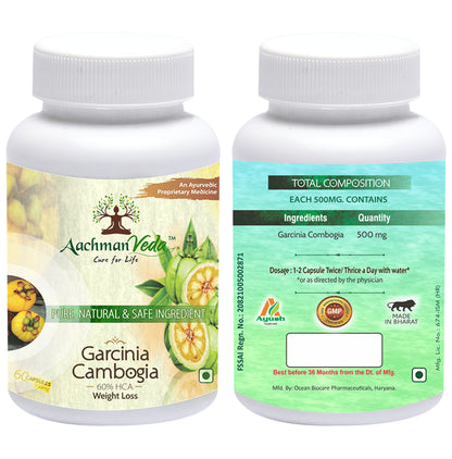 Aachman Veda Garcinia Cambogia Capsule with Aachman Veda Recure Hair Tonic 30ml Free