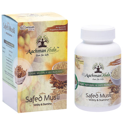 Aachman Veda Safed Musli Virility & Stamina Capsule 500mg (60 Each)
