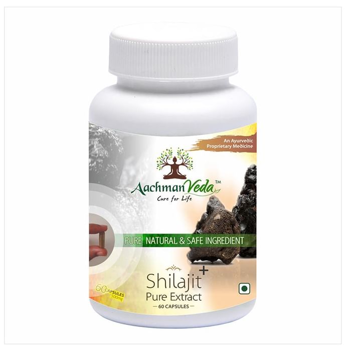 Aachman Veda Shilajit+ Pure Extract Ashwagandha with Safed Musli Capsule (60 Each)