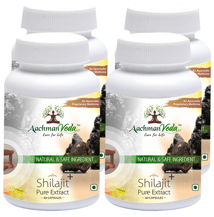 Aachman Veda Shilajit+ Pure Extract Ashwagandha with Safed Musli Capsule (60 Each) - Classic Derma