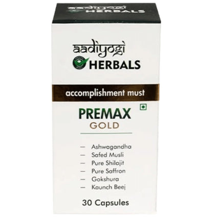 Aadiyogi Herbals Premax Gold Capsule (30 Each) - Classic Derma