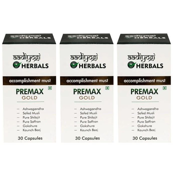 Aadiyogi Herbals Premax Gold Capsule (30 Each) - Classic Derma