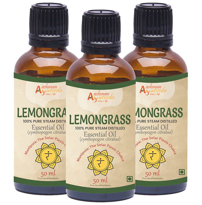 Aashman Ayurveda 100% Pure Steam Distilled Essential Oil (50ml Each) Lemongrass - Classic Derma