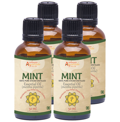 Aashman Ayurveda 100% Pure Steam Distilled Essential Oil (50ml Each) Mint - Classic Derma