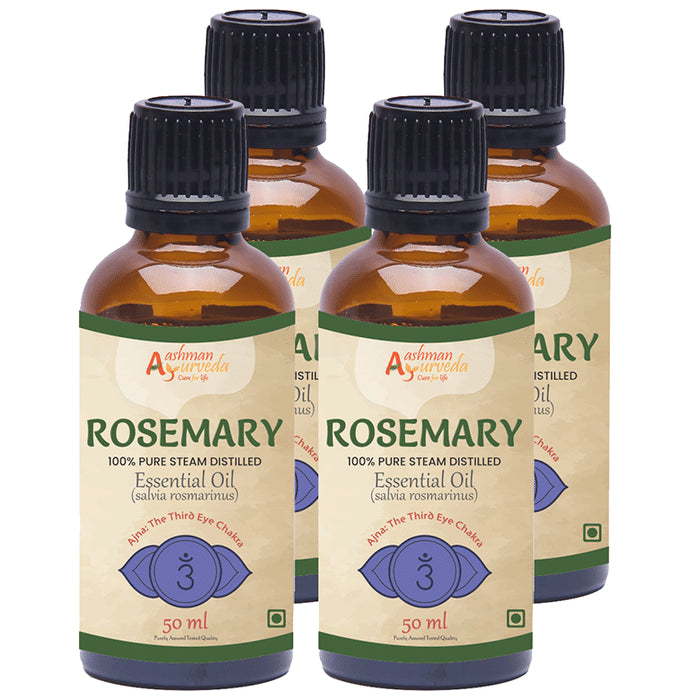 Aashman Ayurveda 100% Pure Steam Distilled Essential Oil (50ml Each) Rosemary - Classic Derma