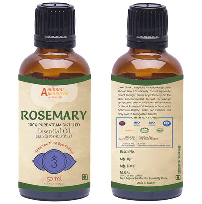 Aashman Ayurveda 100% Pure Steam Distilled Essential Oil (50ml Each) Rosemary