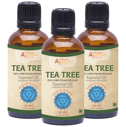 Aashman Ayurveda 100% Pure Steam Distilled Essential Oil (50ml Each) Tea Tree - Classic Derma