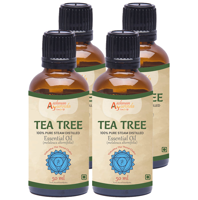 Aashman Ayurveda 100% Pure Steam Distilled Essential Oil (50ml Each) Tea Tree - Classic Derma