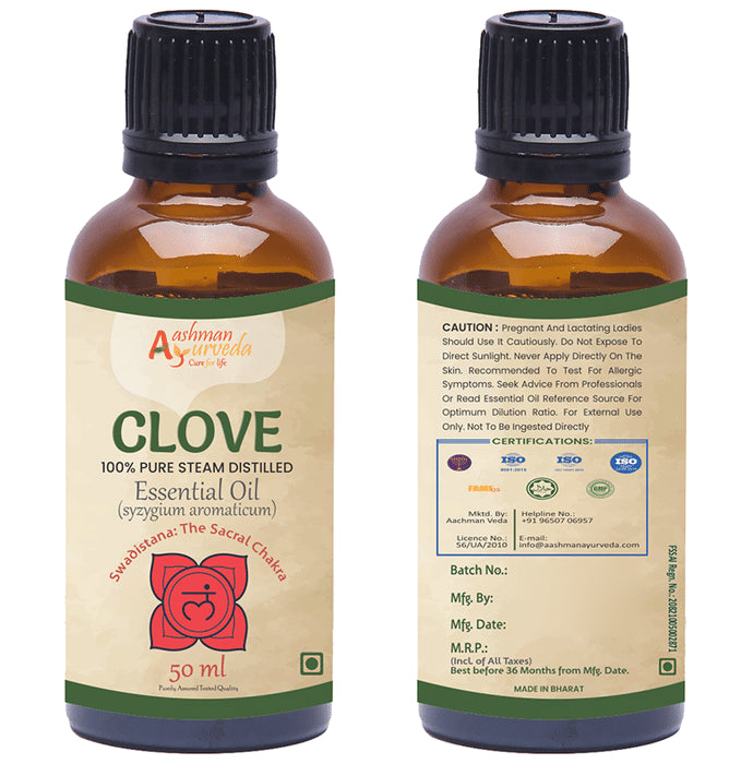 Aashman Ayurveda 100% Pure Steam Distilled Essential Oil Clove