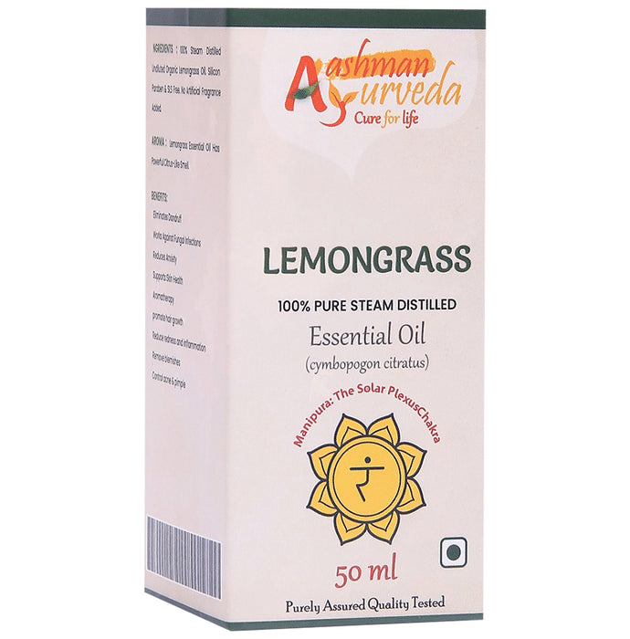 Aashman Ayurveda 100% Pure Steam Distilled Essential Oil Lemongrass - Classic Derma