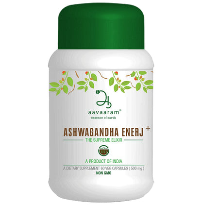 Aavaaram Ashwagandha Enerj+ 500mg Veg Capsule - Classic Derma