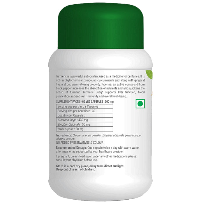 Aavaaram Turmeric Enerj+ 500mg Veg Capsule